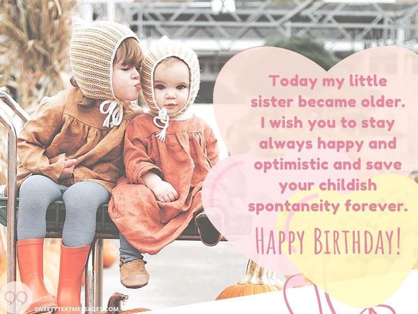 Cute birthday wish for a little sister