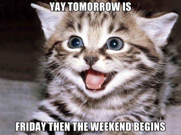 Yay tomorrow is friday then weekend begins