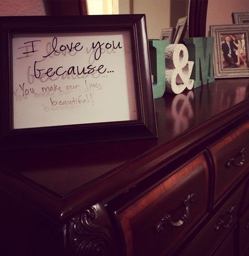 declaration of love in the frame of the photo