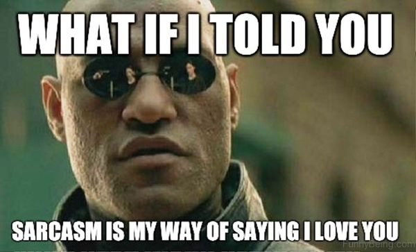 What if i told you sarcasm is my way of saying I love you