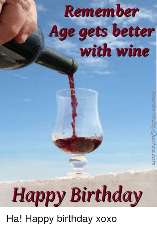 Happy Birthday Meme With the Images of Wine