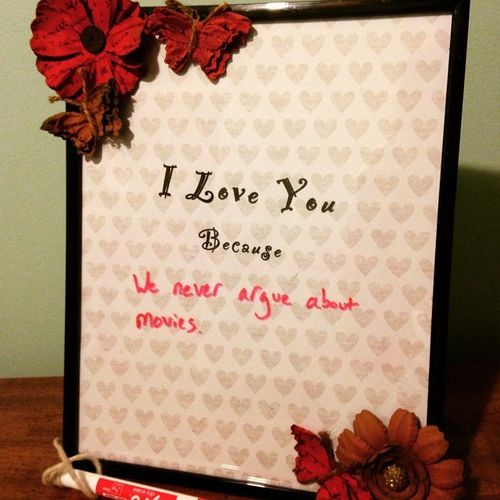 a note on the reasons of love framed with flowers