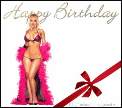 Happy Birthday Gif with a Sexy Girl