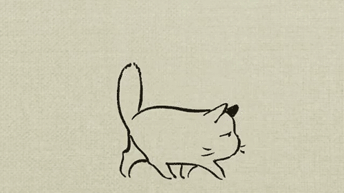 Animated Cat Gifs in the Sketch Style