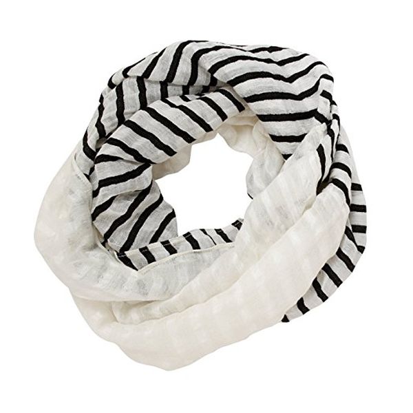 Cream and Black Infinity Scarf