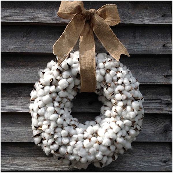 Realistic Vintage Faux Cotton Thick Wreath