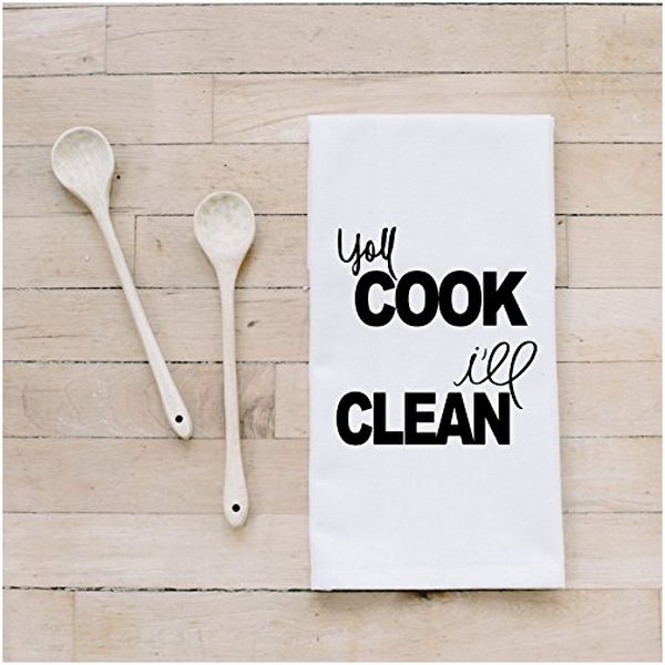 You Cook I'll Clean Handmade Cotton Tea Towel