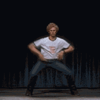 2 Gif Images of a Silly Dance