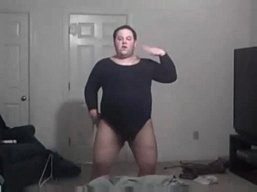 3 Gif Images of a Silly Dance