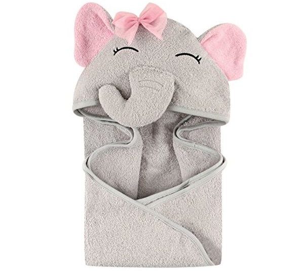 Hudson Baby Animal Face Hooded Towel for Girls