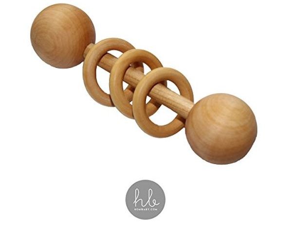 Organic Wood Montessori Styled Baby Rattle by Homi Baby