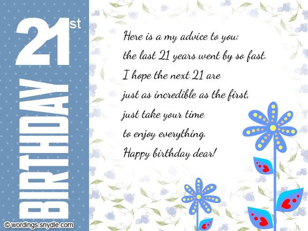 Gentle Images of 21st Birthday Cards