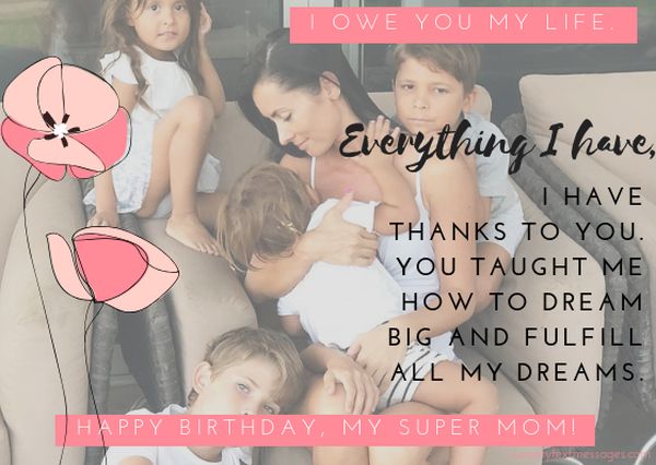 A touching birthday saying for mom's birthday 