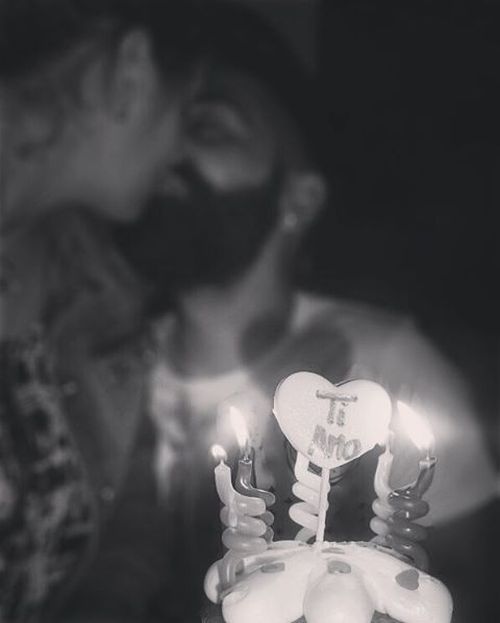 lovers celebrate together with cake