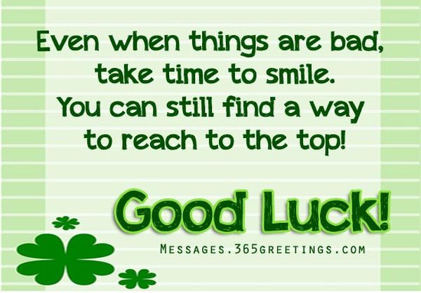 Good Luck Card with Positive Quotes