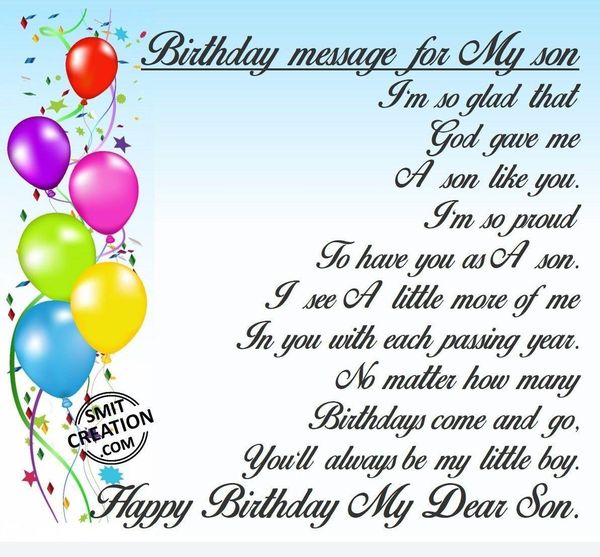 Nice Birthday Wishes for Son from Mother for Facebook with Images 1