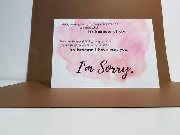 sorry messages for girlfriend on card